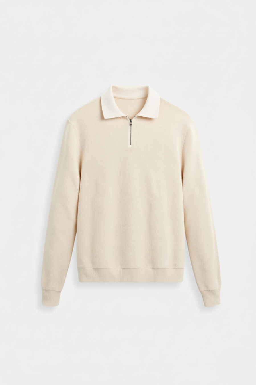 Old Money Classic Knitted Wool Zip Sweater