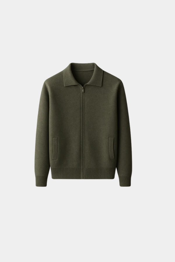 Olive Green Polo Cardigan